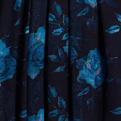 Jolie Moi Occasion Dresses|Floral Dresses-Long Sleeve V Neck Mesh Maxi Dress, Navy Floral