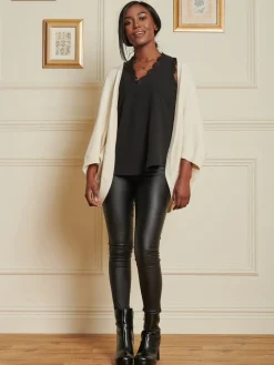 Jolie Moi Knitted Cardigan-Loose Fit Batwing Knitted Cardigan, Cream