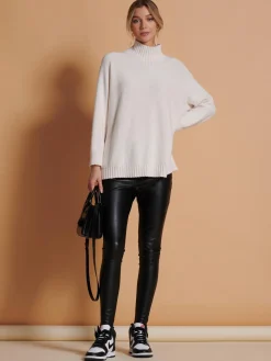 Jolie Moi Knitted Jumpers-Loose Fit High Neck Jumper, Calce