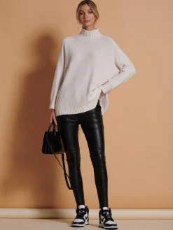 Jolie Moi Knitted Jumpers-Loose Fit High Neck Jumper, Calce