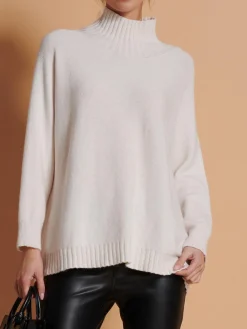 Jolie Moi Knitted Jumpers-Loose Fit High Neck Jumper, Calce