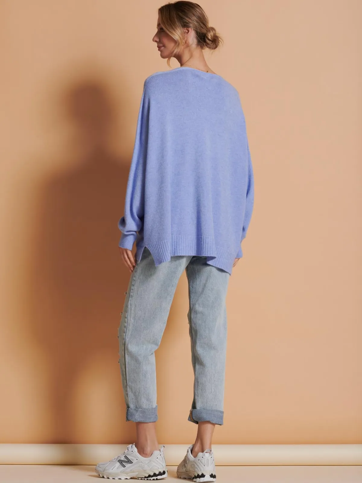 Jolie Moi Knitted Cardigan|Knitted Jumpers-Made in Italy Soft Knit Shell Button Cardigan, Grapemist