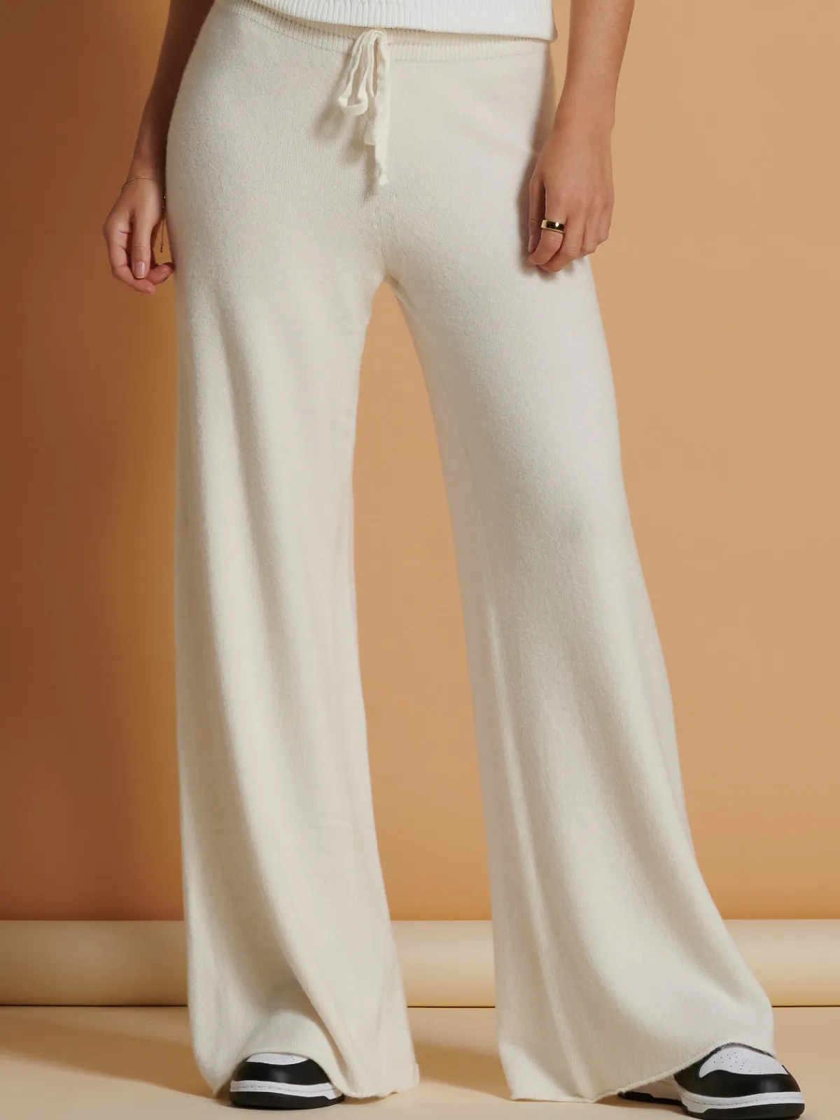 Jolie Moi Co-Ords|Knitted Trousers-Made In Italy Wide Leg Soft Knit Trousers, Calce