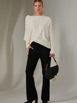 Jolie Moi Knitted Jumpers-Made in Italy Wool Blend Asymmetric Knit Jumper, Calce