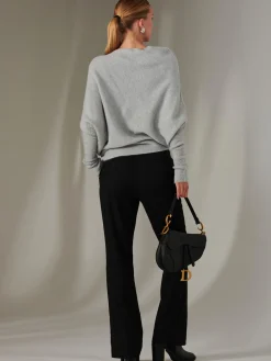Jolie Moi Knitted Jumpers-Made in Italy Wool Blend Asymmetric Knit Jumper, Perla