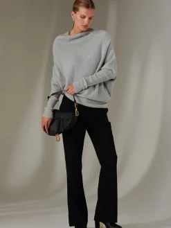 Jolie Moi Knitted Jumpers-Made in Italy Wool Blend Asymmetric Knit Jumper, Perla