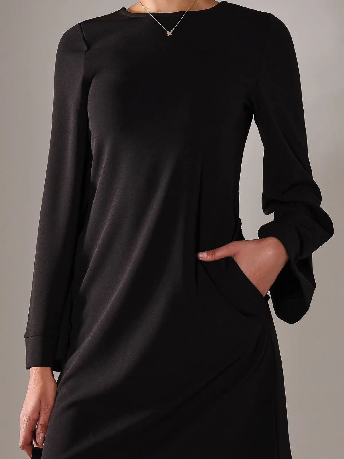 Jolie Moi Occasion Dresses|Office Dresses-Midi A Line Dress, Black