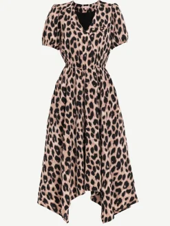 Jolie Moi Office Wear|Weekend Casuals-Nana Hanky Hem Dress, Pink Animal