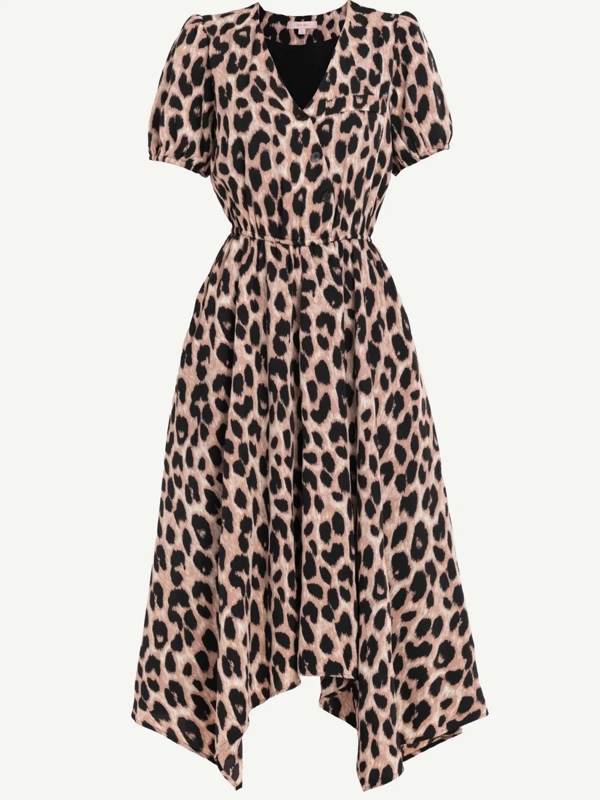 Jolie Moi Office Wear|Weekend Casuals-Nana Hanky Hem Dress, Pink Animal