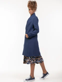 Jolie Moi Mother Of The Bride|Coats & Jackets-Open Neckline Woven Coat, Navy