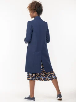 Jolie Moi Mother Of The Bride|Coats & Jackets-Open Neckline Woven Coat, Navy