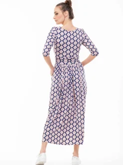 Jolie Moi Occasion Dresses|Weekend Casuals-Pauline Sleeved Maxi Dress, Pink Birds