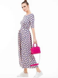 Jolie Moi Occasion Dresses|Weekend Casuals-Pauline Sleeved Maxi Dress, Pink Birds