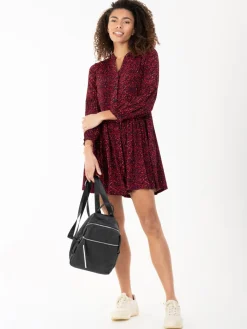 Jolie Moi Occasion Dresses|Shirt Dresses-Penele Printed Viscose Shirt Dress, Red Animal