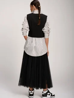 Jolie Moi Sleeveless Dresses|Weekend Casuals-Pain Button Up Waitcoat, Black