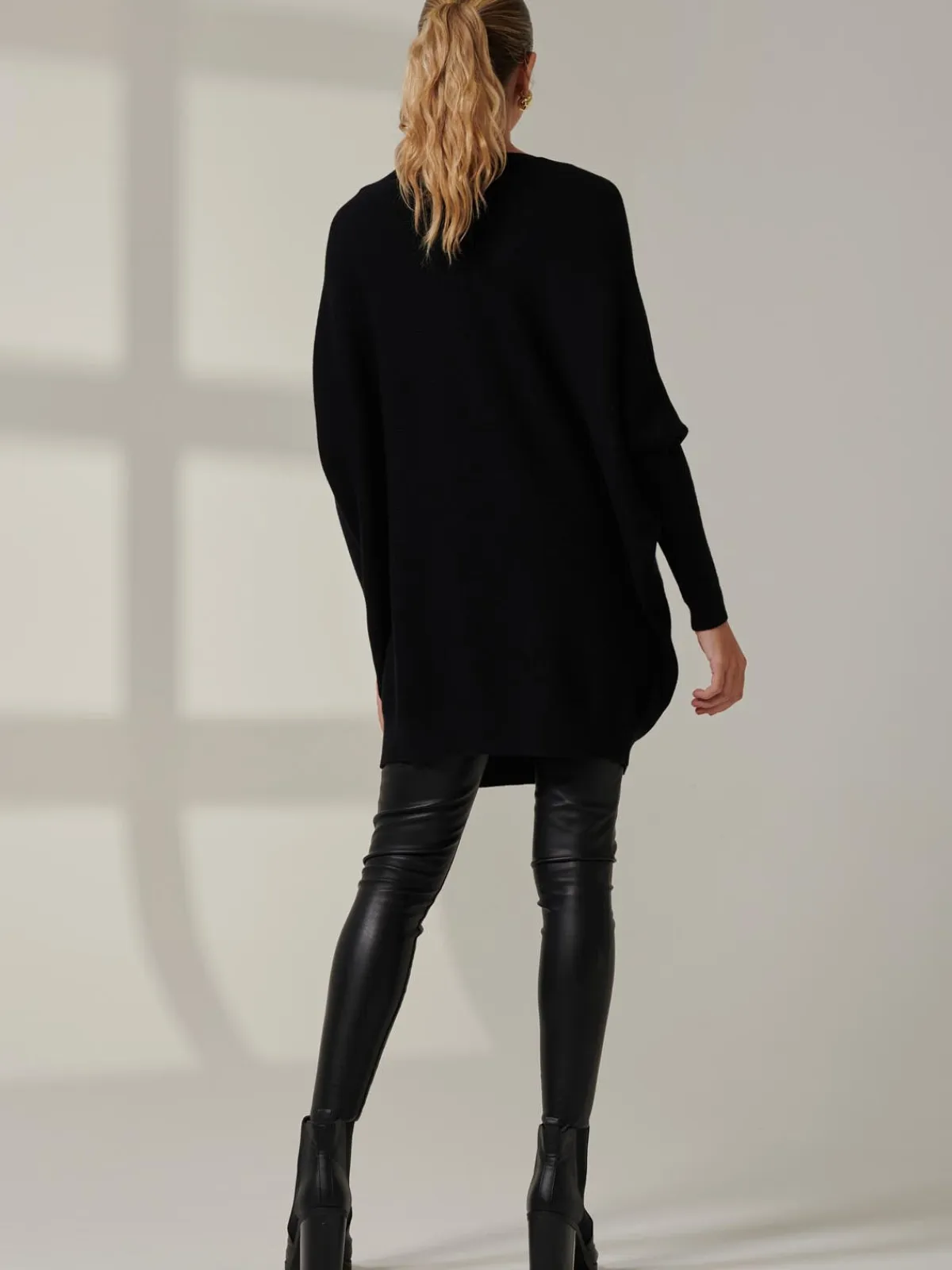 Jolie Moi Knitted Jumpers-Rhinestone Sparkle Star Knit Jumper, Black