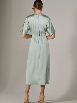 Jolie Moi Mother Of The Bride|Occasion Dresses-Satin A-Line Midaxi Dress, Green