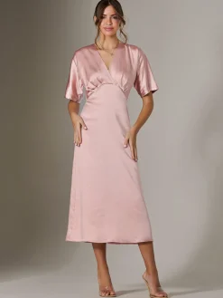 Jolie Moi Mother Of The Bride|Occasion Dresses-Satin A-Line Midaxi Dress, Pink
