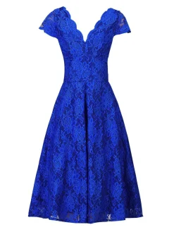 Jolie Moi Occasion Dresses|Mother Of The Bride-1950s Cap Sleeve Lace Prom Dress, Royal Blue