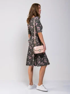 Jolie Moi Floral Dresses|Jersey Dresses-Scoop Neck Swing Jersey Dress, Floral Multi