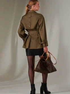 Jolie Moi Coats & Jackets-hort Trench Coat, Khaki
