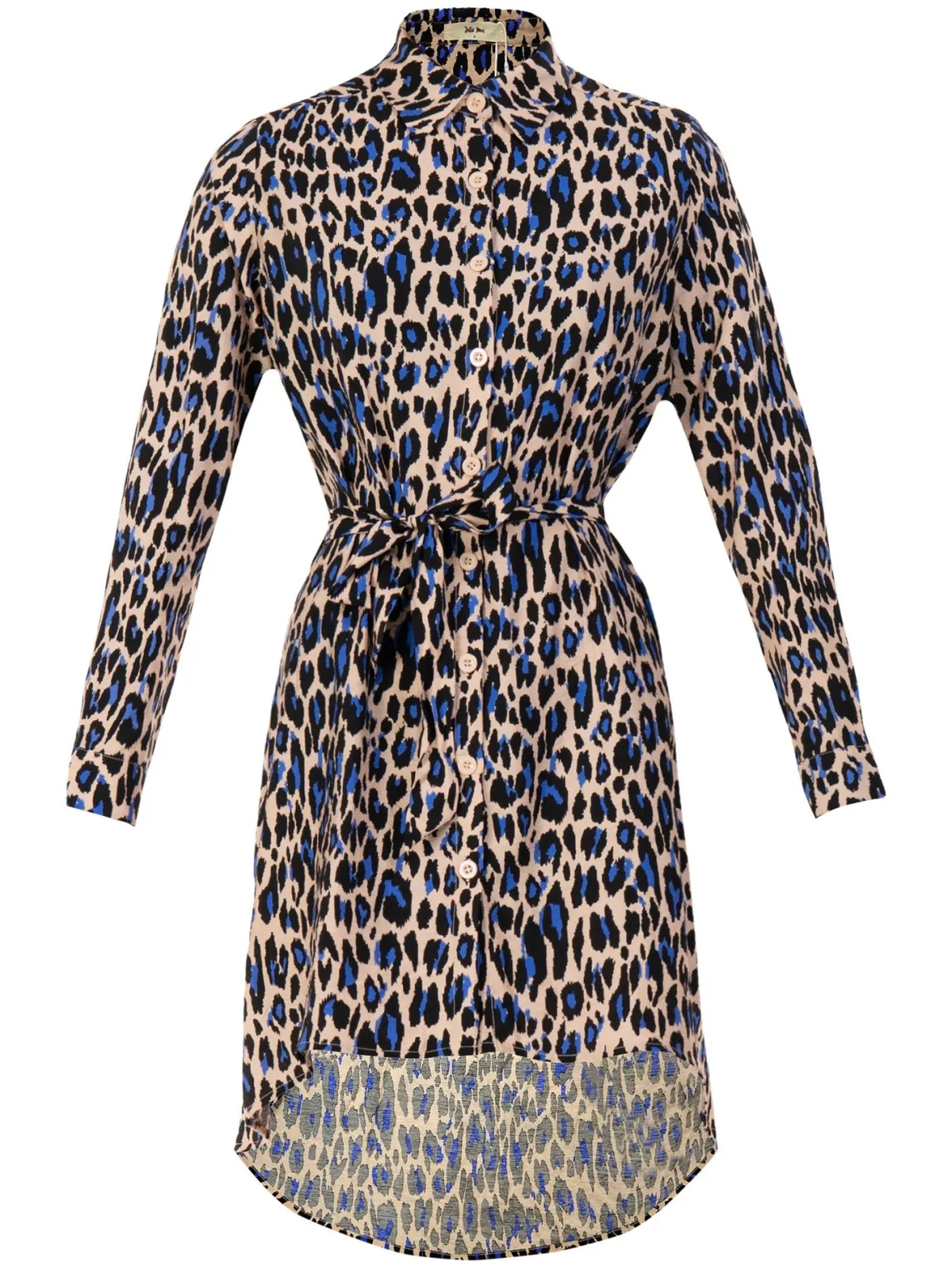 Jolie Moi Shirt Dresses|Weekend Casuals-Sylvia Longline Shirt Dress, Blue Animal