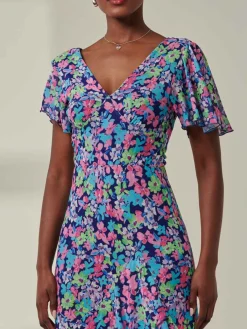 Jolie Moi Occasion Dresses|Floral Dresses-Tiered Floral Maxi Dress, Floral Multi