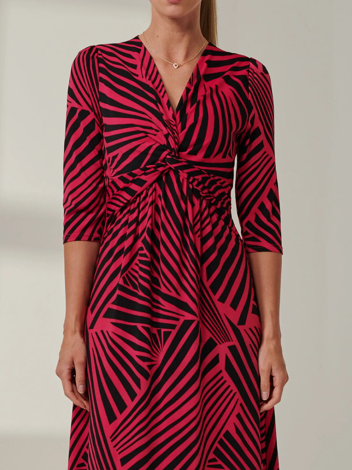 Jolie Moi Office Wear|Occasion Dresses-Twist Front Maxi Dress, Pink Multi