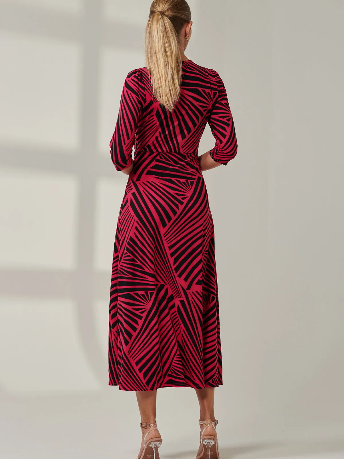 Jolie Moi Office Wear|Occasion Dresses-Twist Front Maxi Dress, Pink Multi