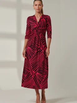 Jolie Moi Office Wear|Occasion Dresses-Twist Front Maxi Dress, Pink Multi