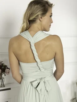 Jolie Moi Occasion Dresses|Maxi Dresses-Twist & Tie Multiway Bridesmaid Maxi Dress with Bandeau, Light Green