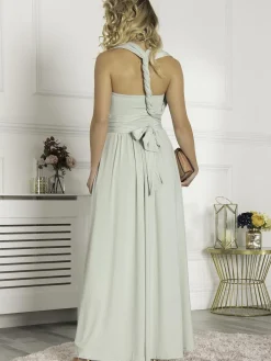 Jolie Moi Occasion Dresses|Maxi Dresses-Twist & Tie Multiway Bridesmaid Maxi Dress with Bandeau, Light Green