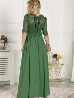 Jolie Moi Occasion Dresses|Mother Of The Bride-Wendy Lace Overlay Maxi Dress, Green