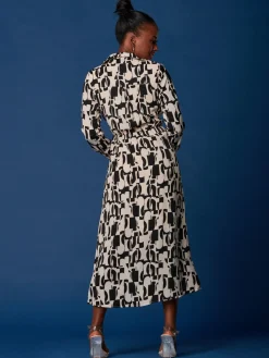 Jolie Moi Occasion Dresses|Weekend Casuals-Wrap Detail Shirt Maxi Dress, Cream/Black