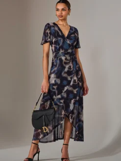Jolie Moi Occasion Dresses|Mother Of The Bride-Wrap Midaxi Dress, Abstract Multi