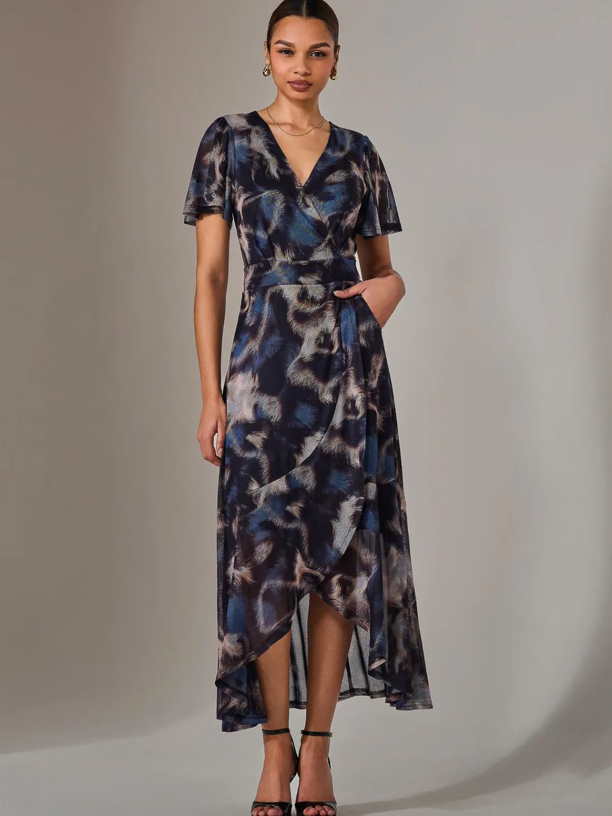 Jolie Moi Occasion Dresses|Mother Of The Bride-Wrap Midaxi Dress, Abstract Multi