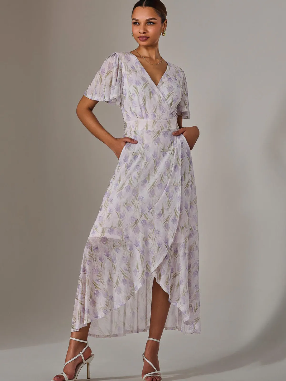 Jolie Moi Occasion Dresses|Wrap Dresses-Wrap Midaxi Dress, Multi Floral