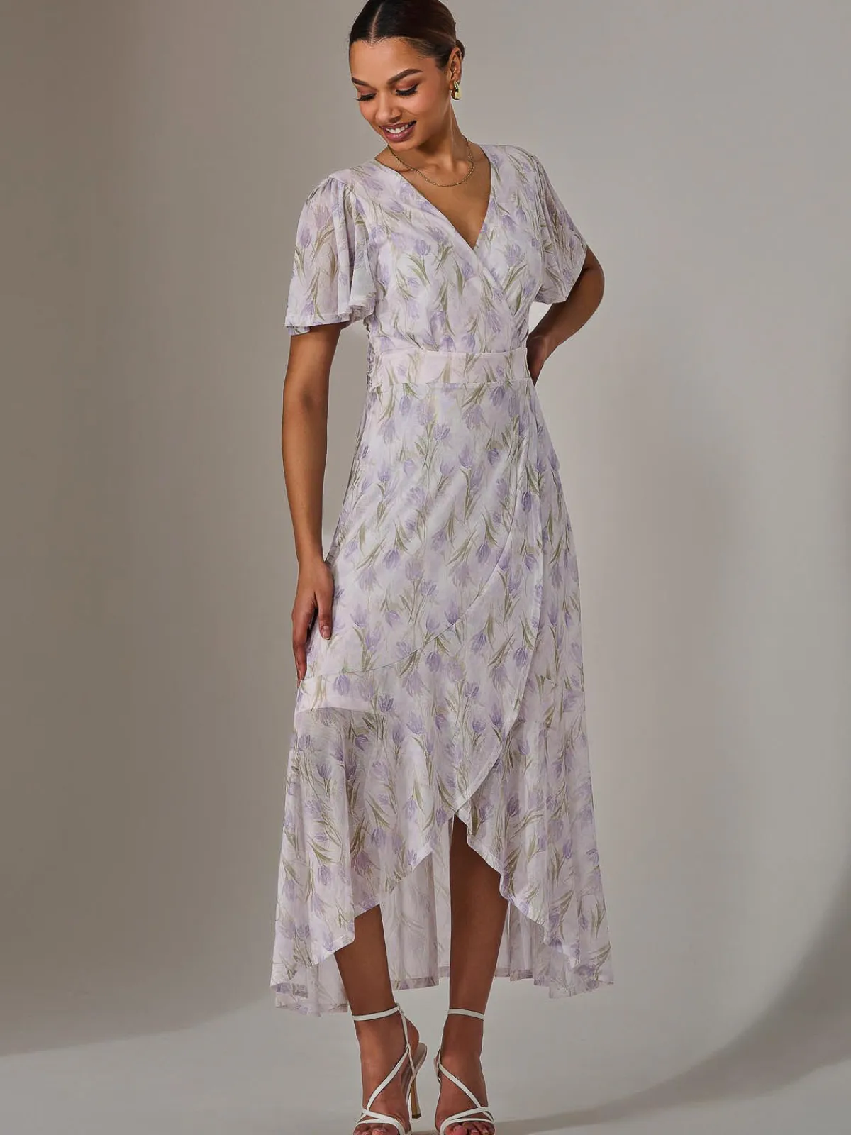 Jolie Moi Occasion Dresses|Wrap Dresses-Wrap Midaxi Dress, Multi Floral