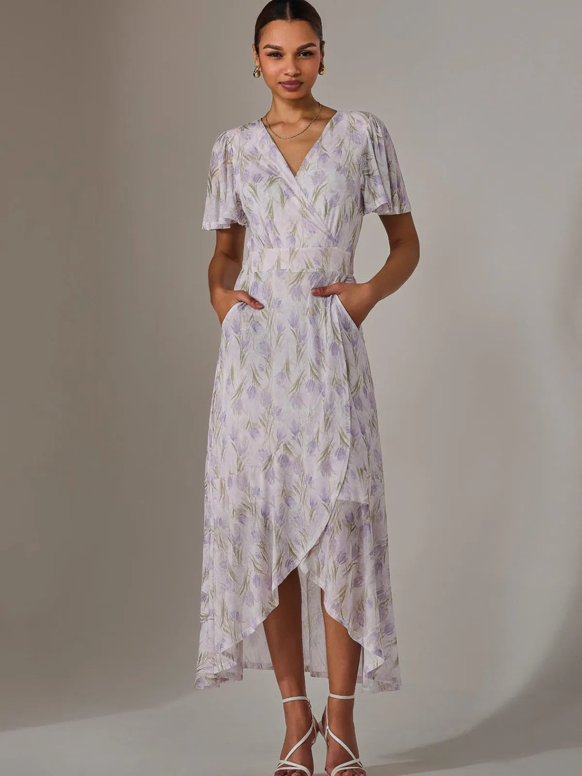 Jolie Moi Occasion Dresses|Wrap Dresses-Wrap Midaxi Dress, Multi Floral